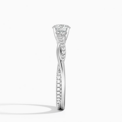 1/2 CT Lab Grown Diamond Twisted Band Half Eternity Ring