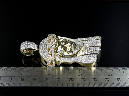 Men's Jesus Face Gold Lab Grown Diamond Pendant