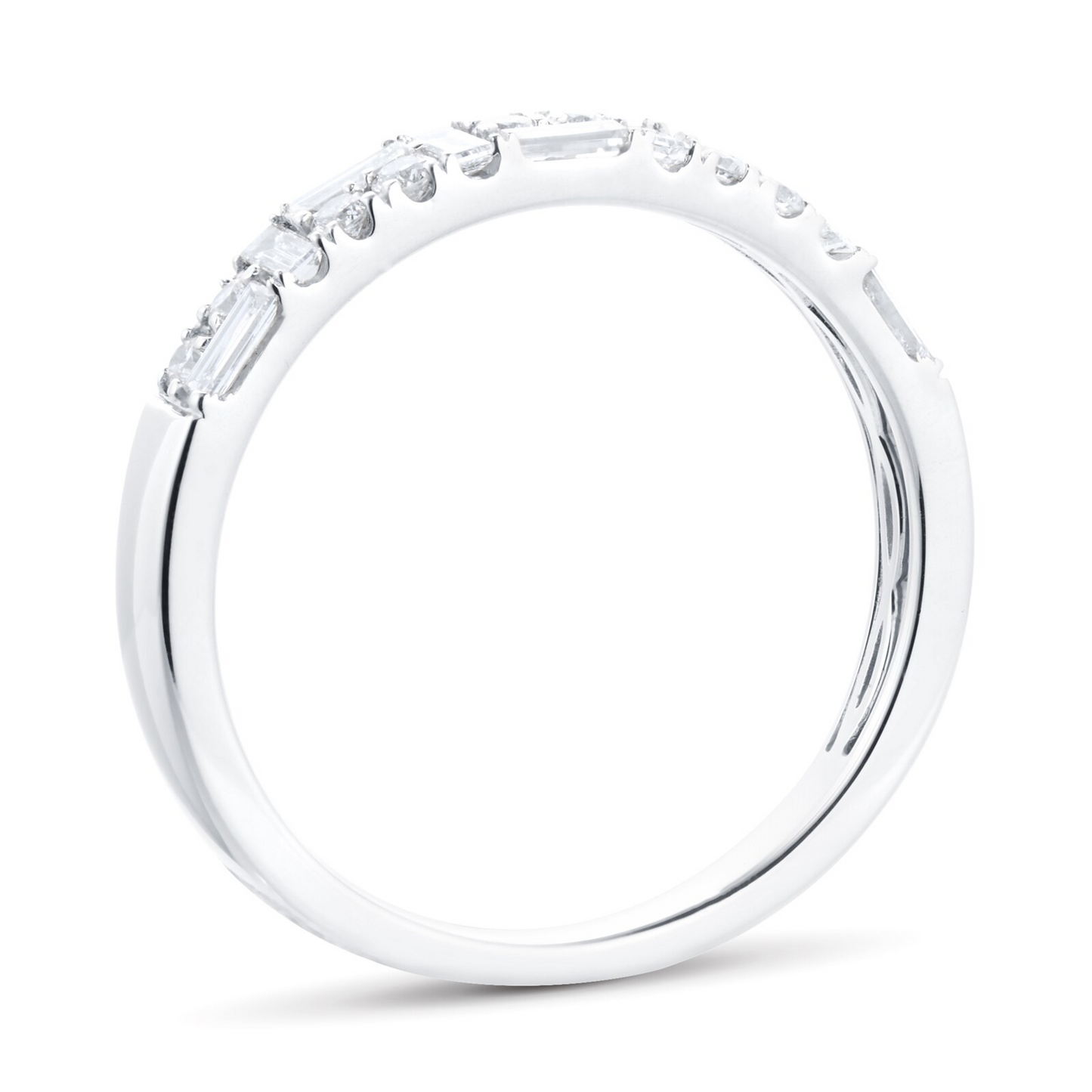 Lab Diamond East West Gold Wedding Band