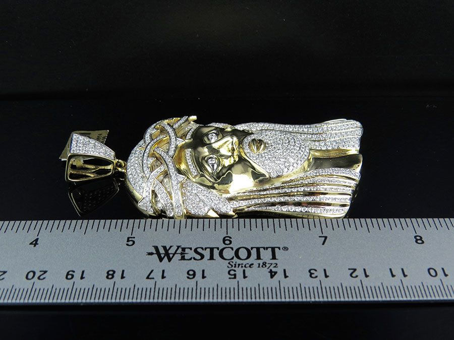 10K Gold Iced Out Jesus lab Grown Diamond Pendant