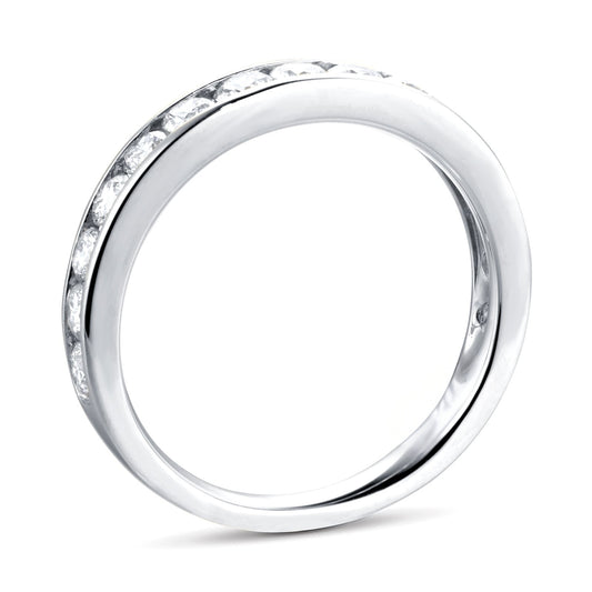 Channel Setting Lab Grown Diamond Gold Wedding Band