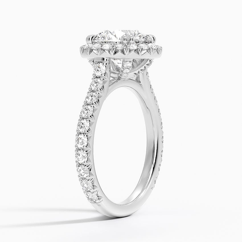2 1/2 CT Lab Grown Diamond 3/4 Eternity Halo Ring