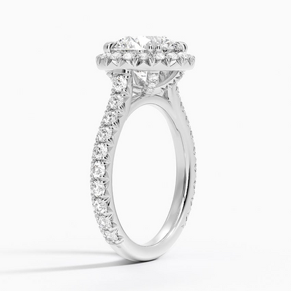 2 1/2 CT Lab Grown Diamond 3/4 Eternity Halo Ring