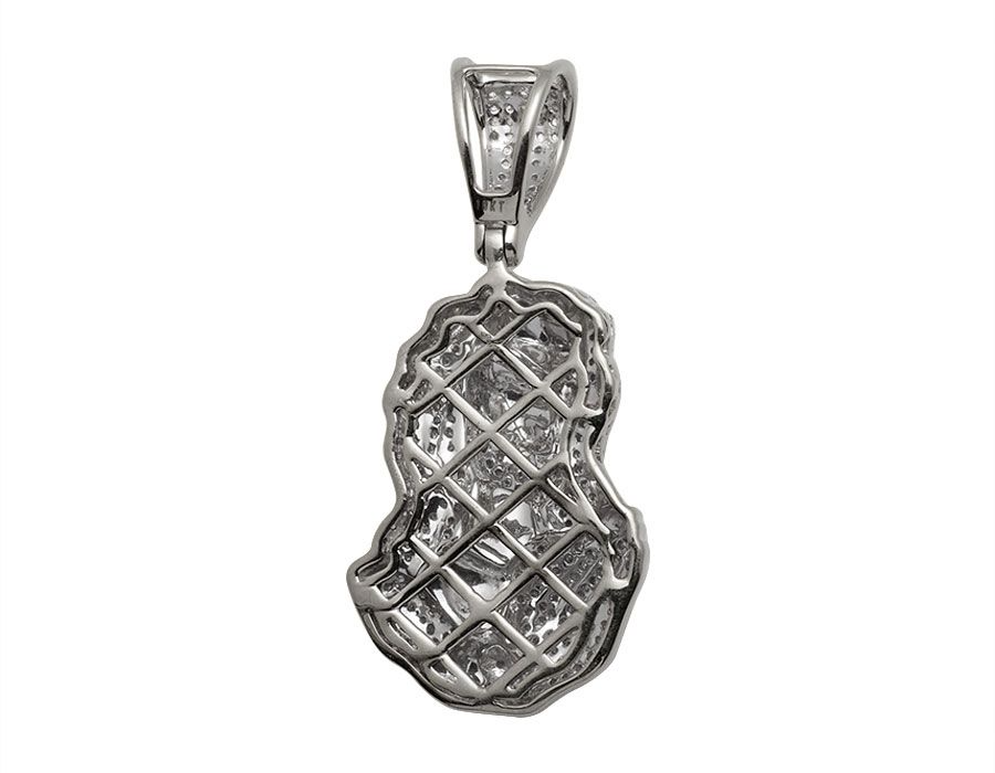 White Gold Lab Grown Diamond Praying Jesus Pendant