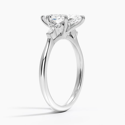 1 1/2 Marquise Cut Lab Grown Diamond Cluster Enagagement Ring