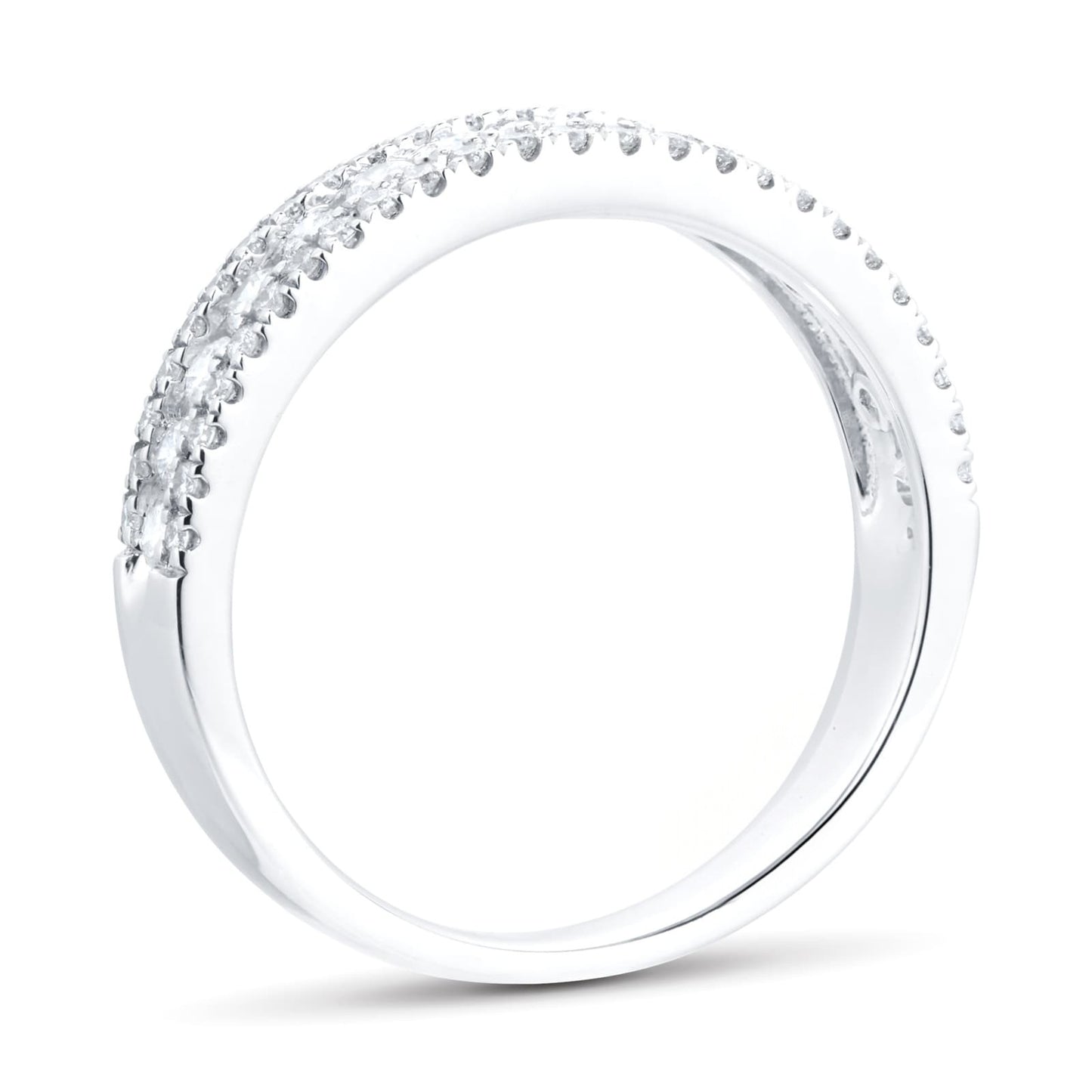 White Gold Pave Setting Lab Diamond Wedding Band