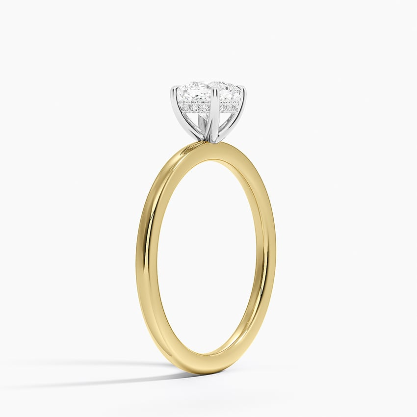 3/4 CT Lab Grown Diamond Two Tone Solitire Engagement Ring