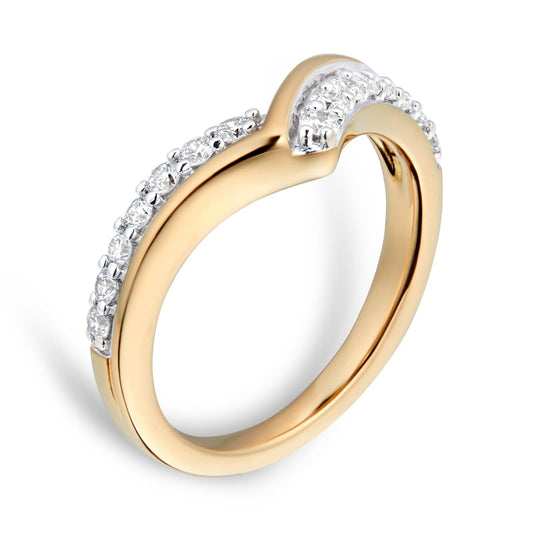 Two Tone Lab Grown Diamond Wedding Band
