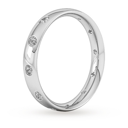 3MM Rose Gold Flush Setting Lab Grown Diamond Wedding Band