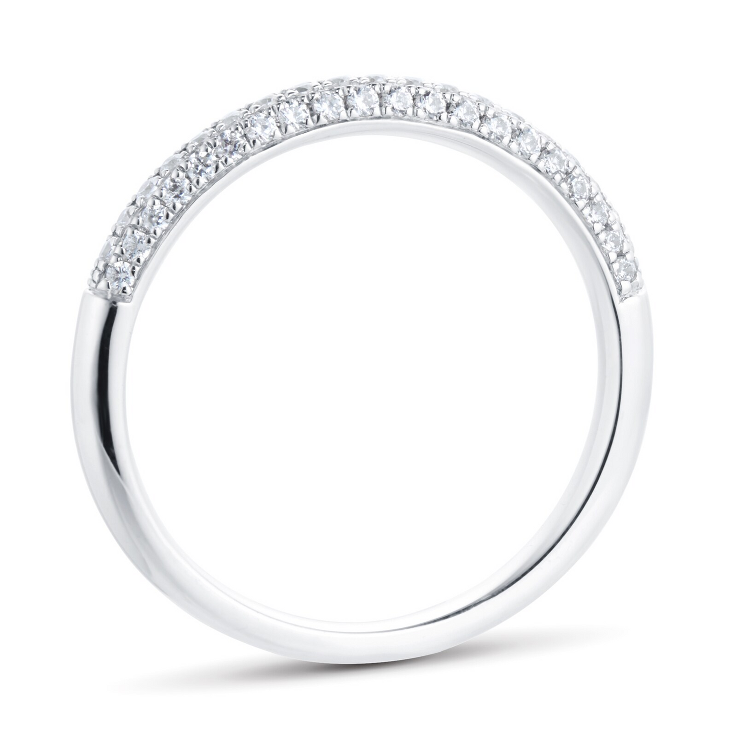 Three Row Lab Grown Diamond Gold Wedding Band