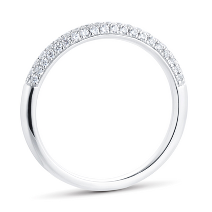 Three Row Lab Grown Diamond Gold Wedding Band