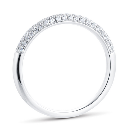 Three Row Lab Grown Diamond Gold Wedding Band