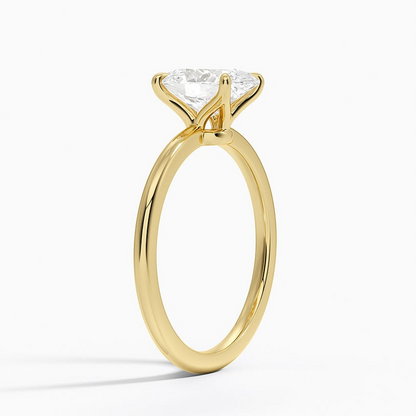 1 1/2 CT 1.5mm Ring Lab Grown Diamond Yellow Gold Solitaire Engagement Ring