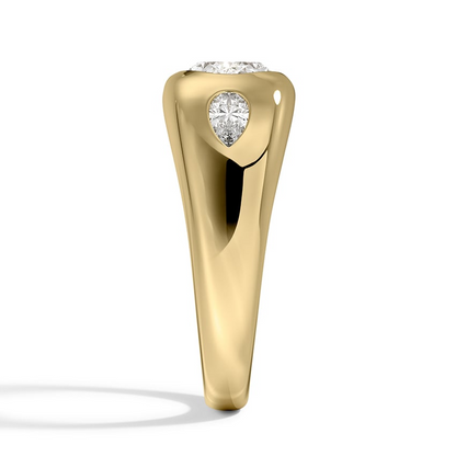 1 1/2 CT 18K Gold Lab Grown Diamond Dom Bezel Ring