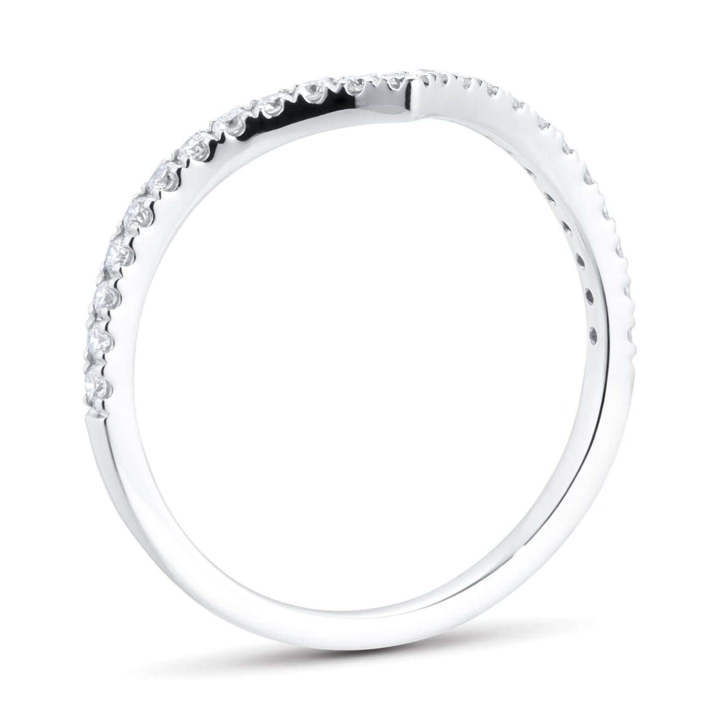 Half Eternity Lab Diamond Gold Wedding Band