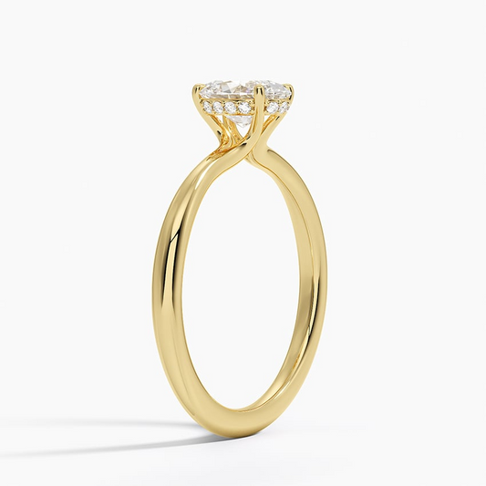 3/4 CT Oval Cut Hidden Halo Labgrown Diamond Ring