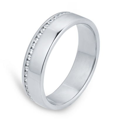 Channel Setting Rose Gold Lab Diamond Wedding Band