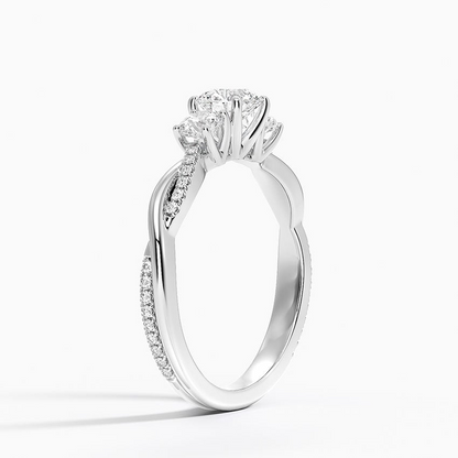 1/2 CT Twisted Band Lab Drown Diamond Engagement Ring