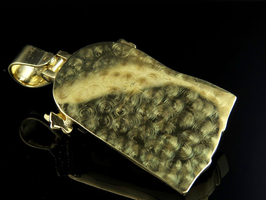 Yellow Solid Gold Lab Grown Diamond Jesus Pendant