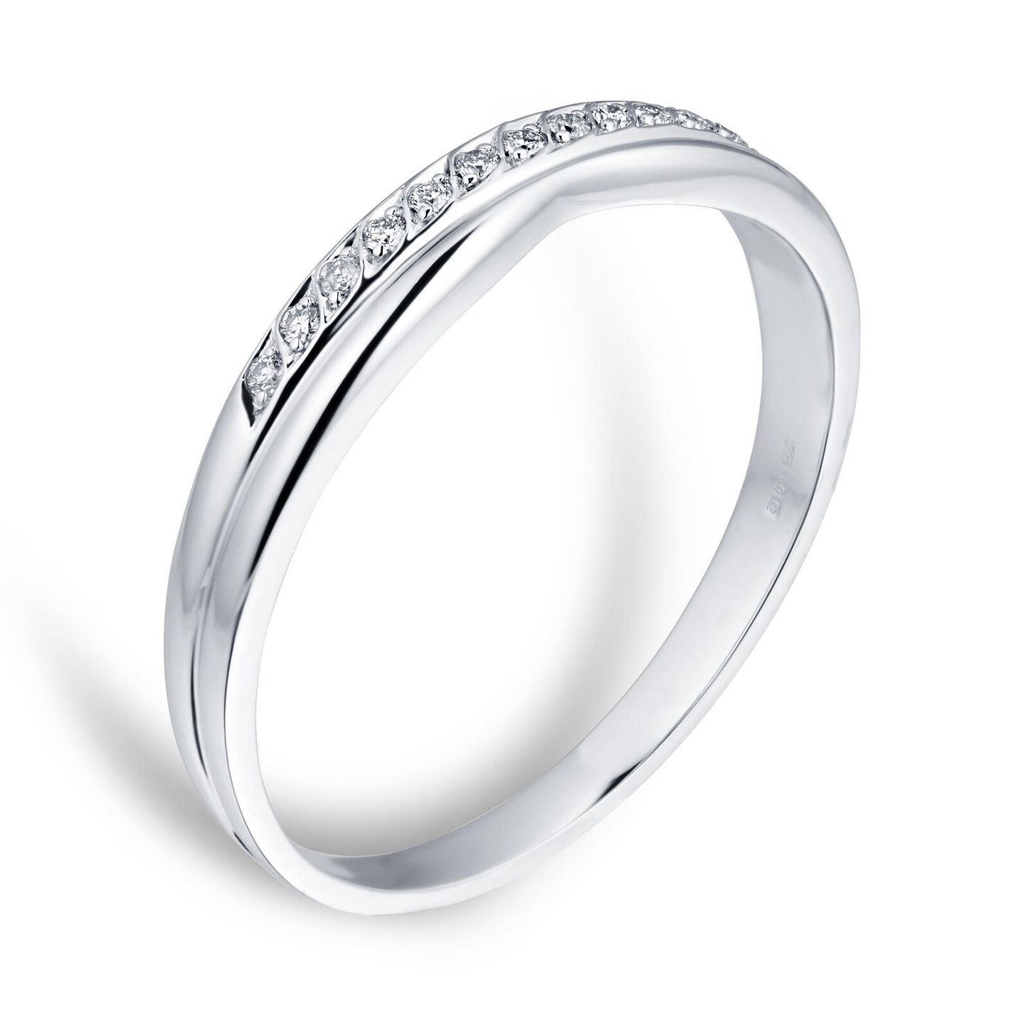 White Gold Lab Grown Diamond Set Wedding Band