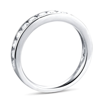 Channel Setting White Gold Lab Diamond Wedding Band
