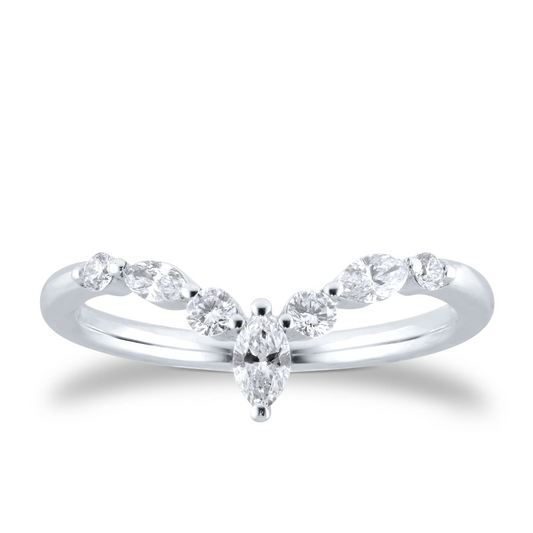 V Shape Lab Grown Diamond Gold Wedding Band