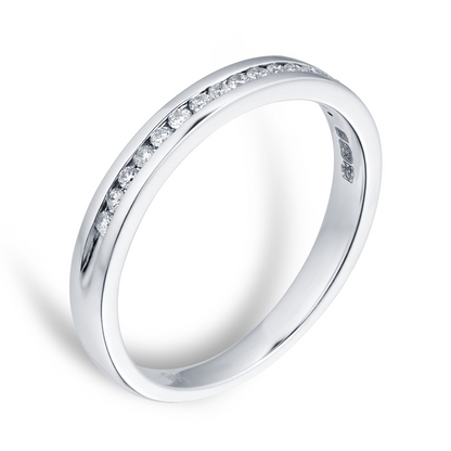 White Gold Channel Setting Lab Diamond Wedding Band