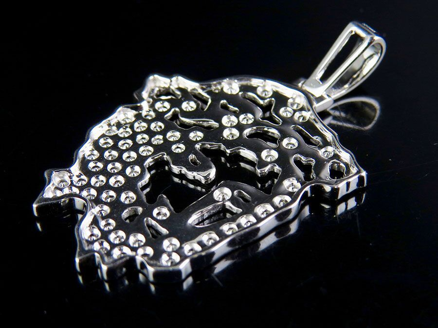 White Gold Jesus Cutout Lab Grown Diamond Pendant