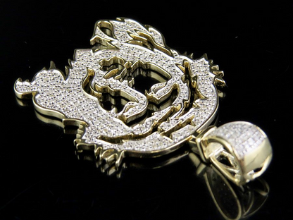 Yellow Gold Jesus Face Cutout Lab Grown Diamond Pendant