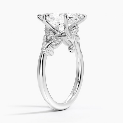 2 1/2 CT Marquise Cut Lab Grown Diamond Cluster Engagement Ring