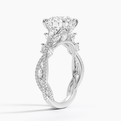 2 1/2 CT Lab Grown Diamond Cluster Engagement Ring