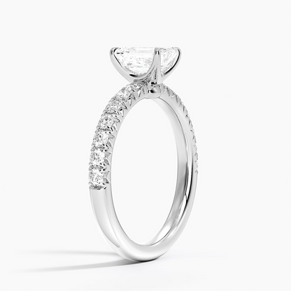 2 CT Lab Ground Diamond Half Eternity Emerald Ring