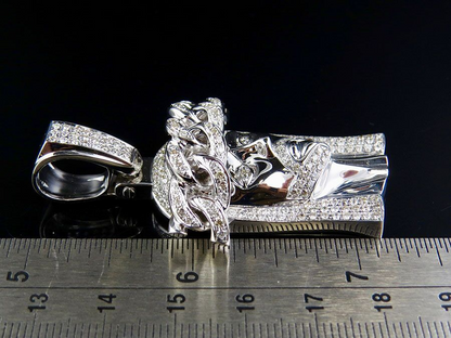Lab Grown Diamond Crown Cuban Link Jesus Pendant