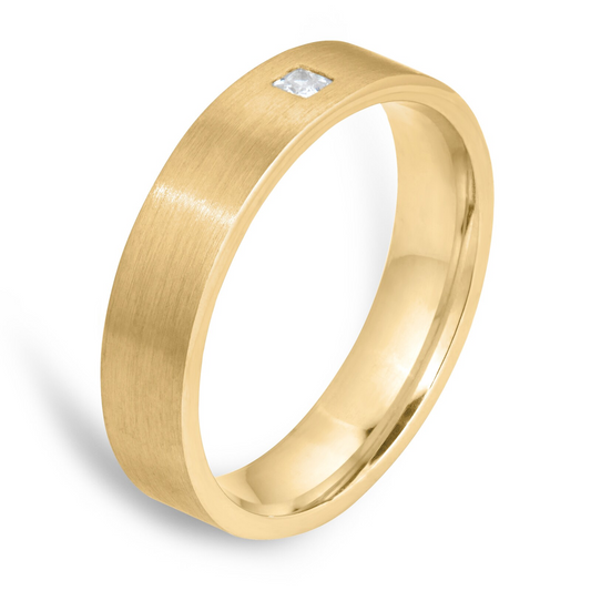 18KT Yellow Gold Flush Setting Wedding Band