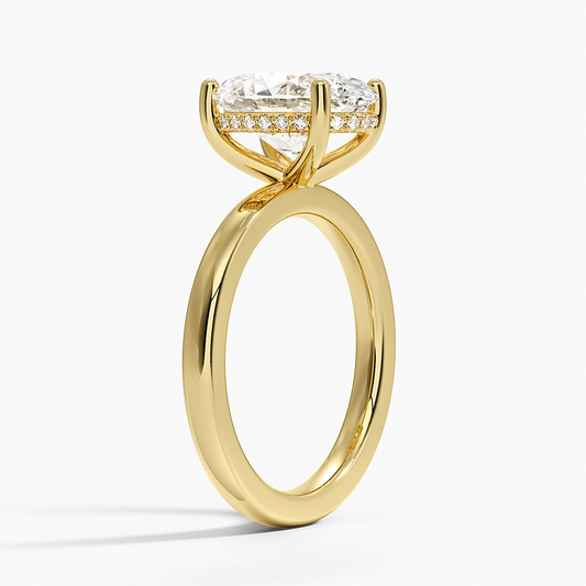 3 CT Solid Gold Lab Grown Diamond Engagement Ring