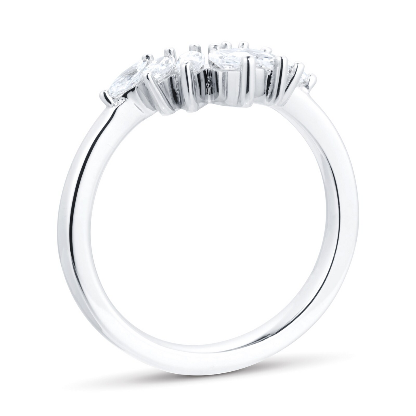 Lab Grown Diamond Pear Cut Gold Wedding Band