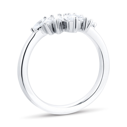 Lab Grown Diamond Pear Cut Gold Wedding Band