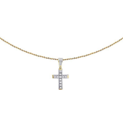0.50 CTW Lab Grown Diamond 3D Solitaire Cross Pendant