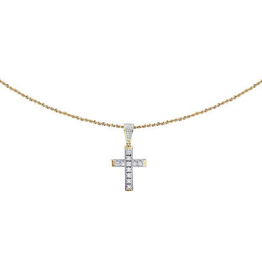 0.50 CTW Lab Grown Diamond 3D Solitaire Cross Pendant
