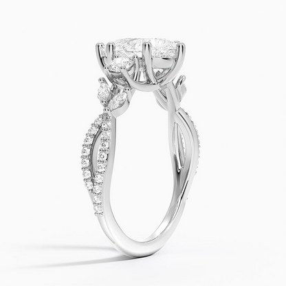 1 1/2 CT Pear Cut Lab Grown Diamond Engagement Ring