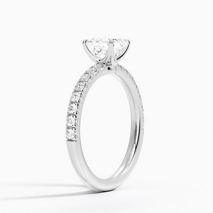 1 CT Asscher Cut Lab Grown Diamond Solid Gold Ring