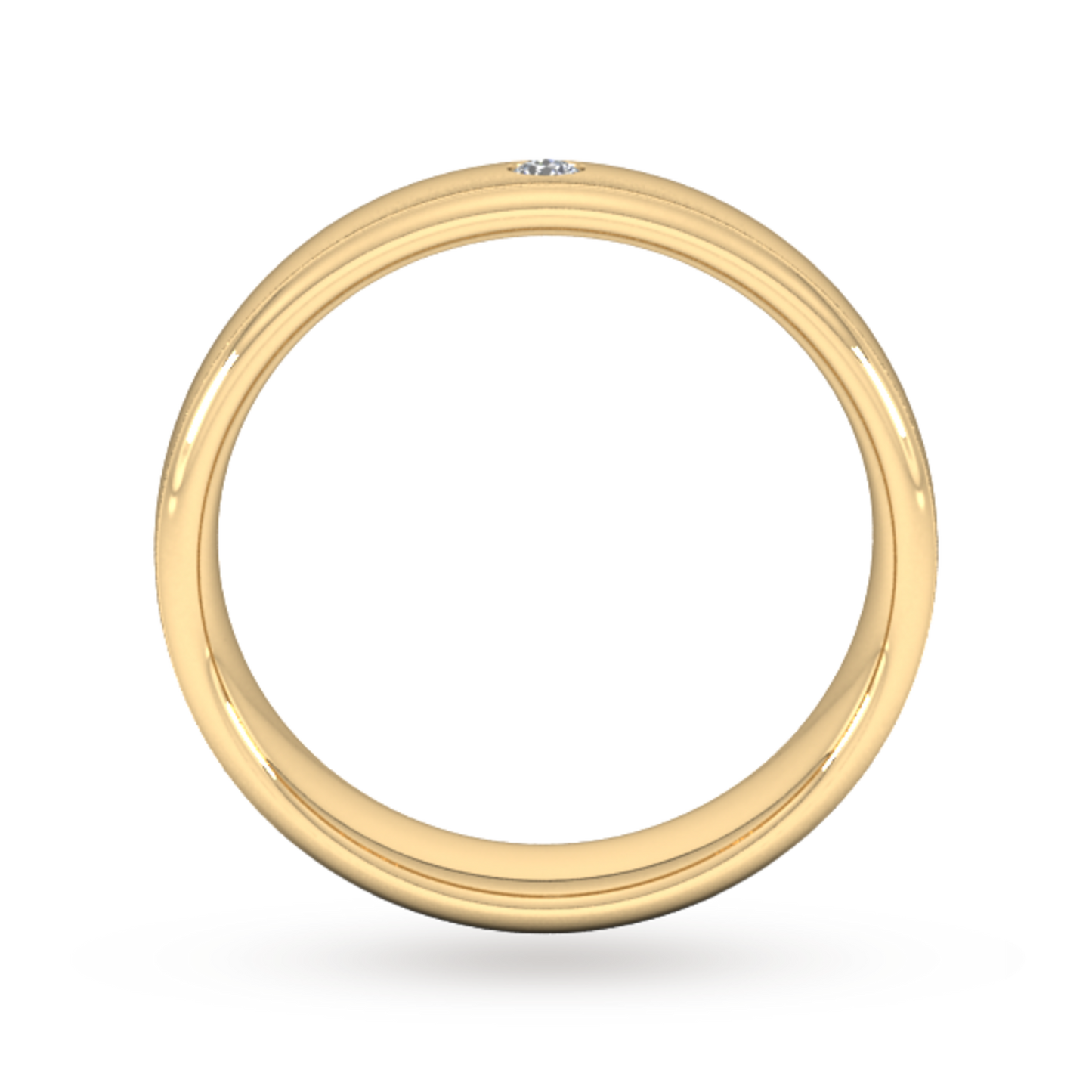 5 MM Lab Diamond Yellow Gold Wedding Band For Men