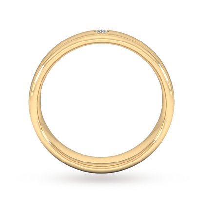 5 MM Lab Diamond Yellow Gold Wedding Band For Men