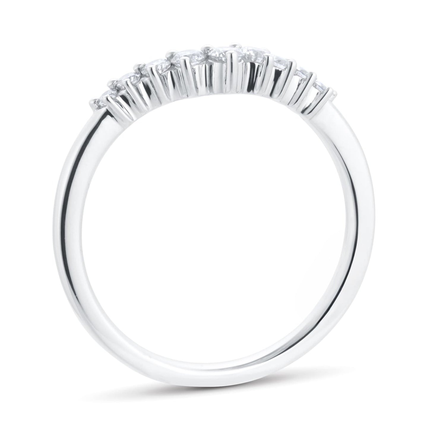 V Shape Yellow Gold Lab Grown Diamond Wedding Band