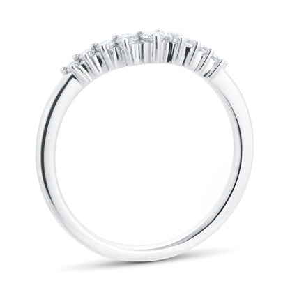 V Shape Yellow Gold Lab Grown Diamond Wedding Band