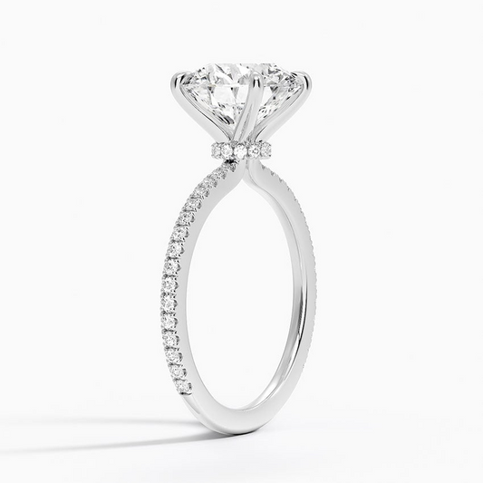 3 CT 925 Sterling Silver Labgrown Diamond Engagement Ring