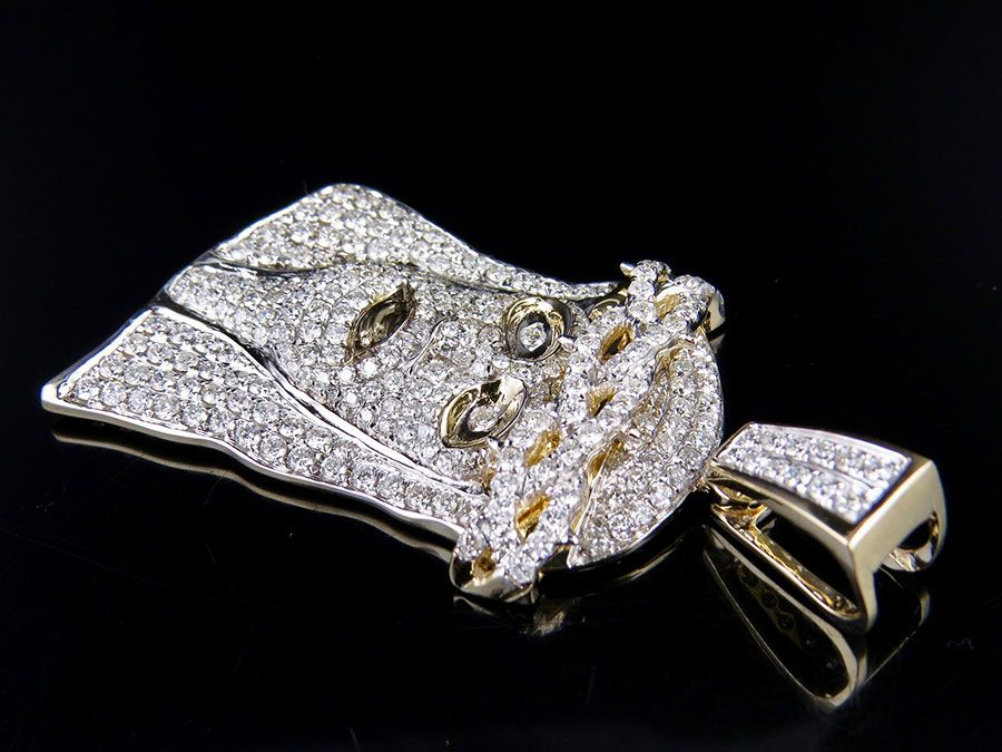 Iced Out Gold Lab Grown Diamond Jesus Pendant