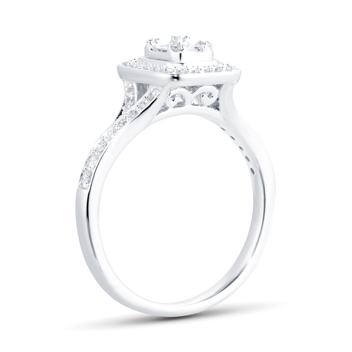 White Gold Lab Diamond Bridal Set For Women
