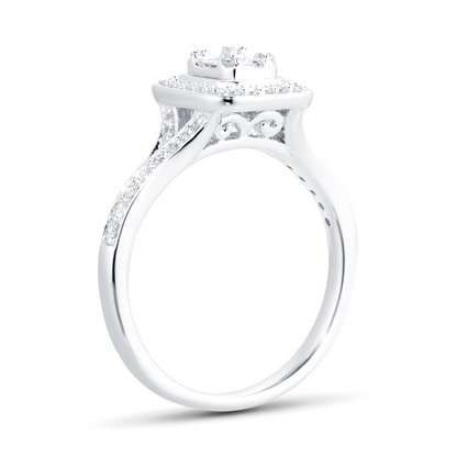 White Gold Lab Diamond Bridal Set For Women