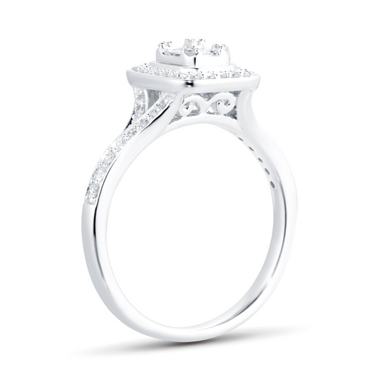 White Gold Lab Diamond Bridal Set For Women